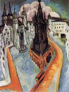 Ernst Ludwig Kirchner The Red Tower in Halle oil painting reproduction